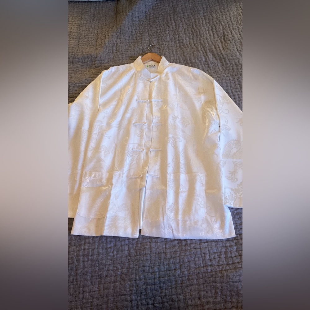 Elegant White Brocade Jacket